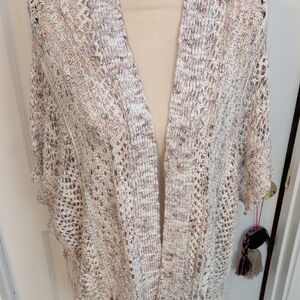 Falls Creek Multicolor Knit Open Knit Cardigan